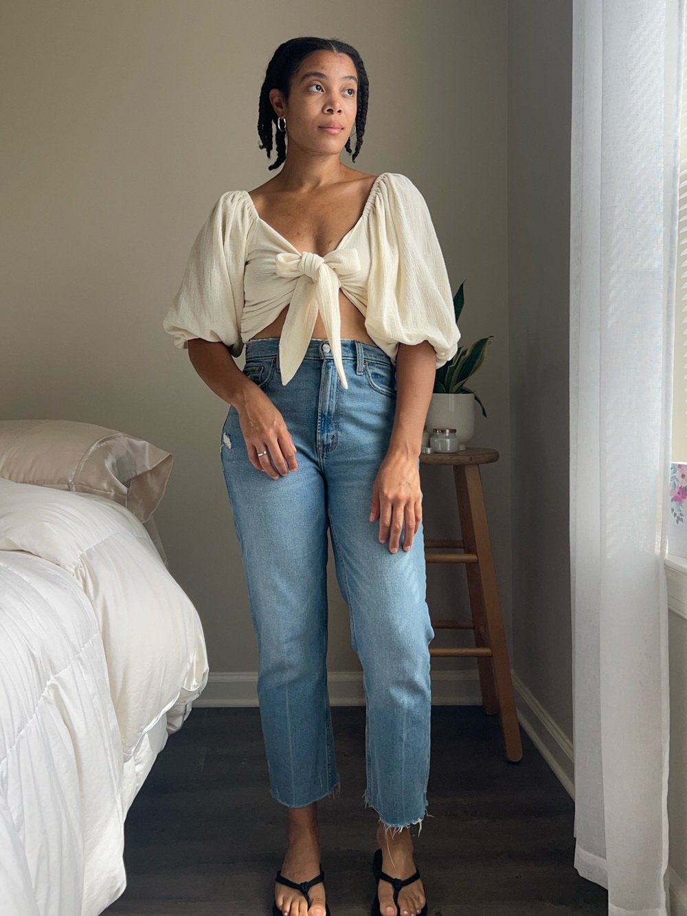 Jen’s Pirate Booty For Free People Boho Crop Tie Blouse small